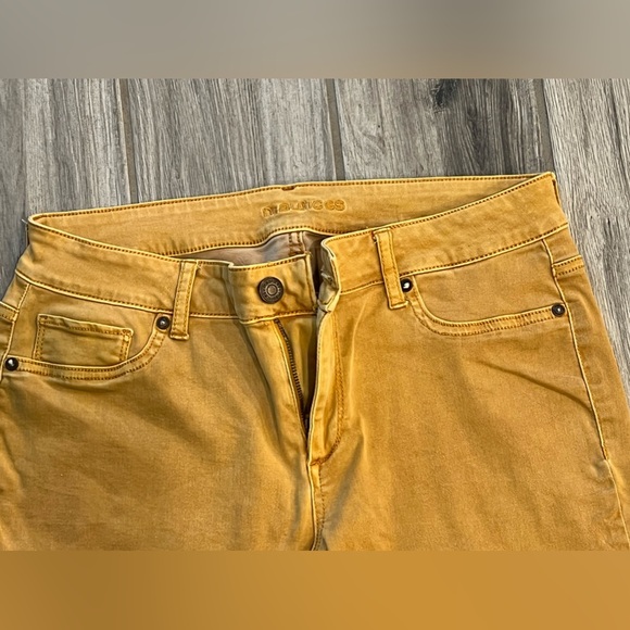 Maurices Mustard Denim Stretch Pants Medium - Picture 5 of 14